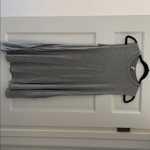 Black and white striped jersey dress